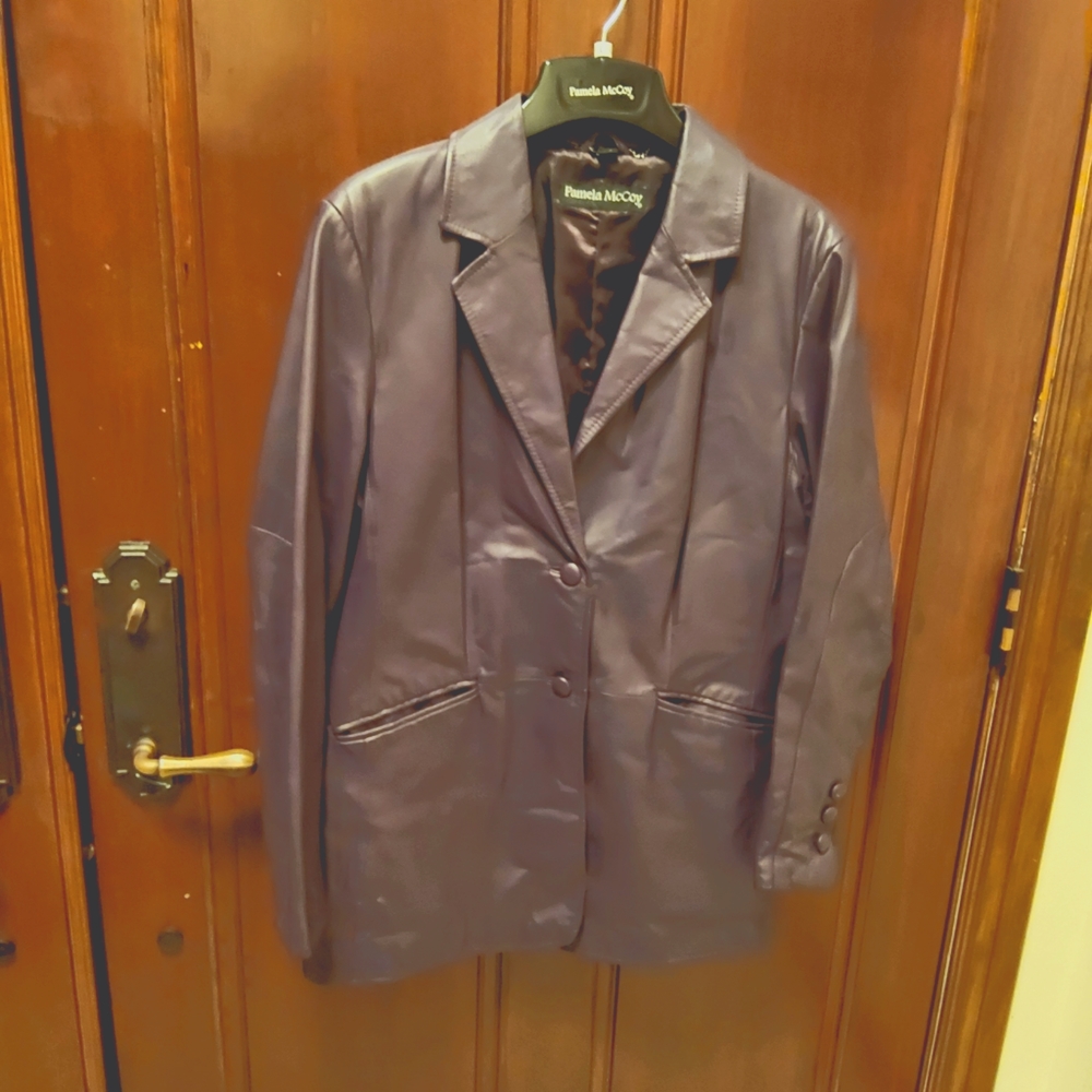 Calf leather 2 button jacket